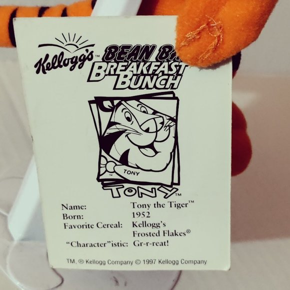 1997 Kellogg's Tony The Tiger 7" inch Bean bag - Picture 6 of 6